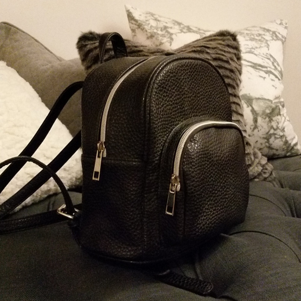 ASOS Black Faux Leather Mini Backpack